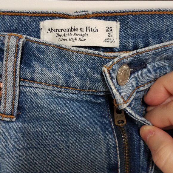 Abercrombie & Fitch Jeans Blue Womens 26/2S The Ankle Straight Ultra High Rise - Picture 4 of 6